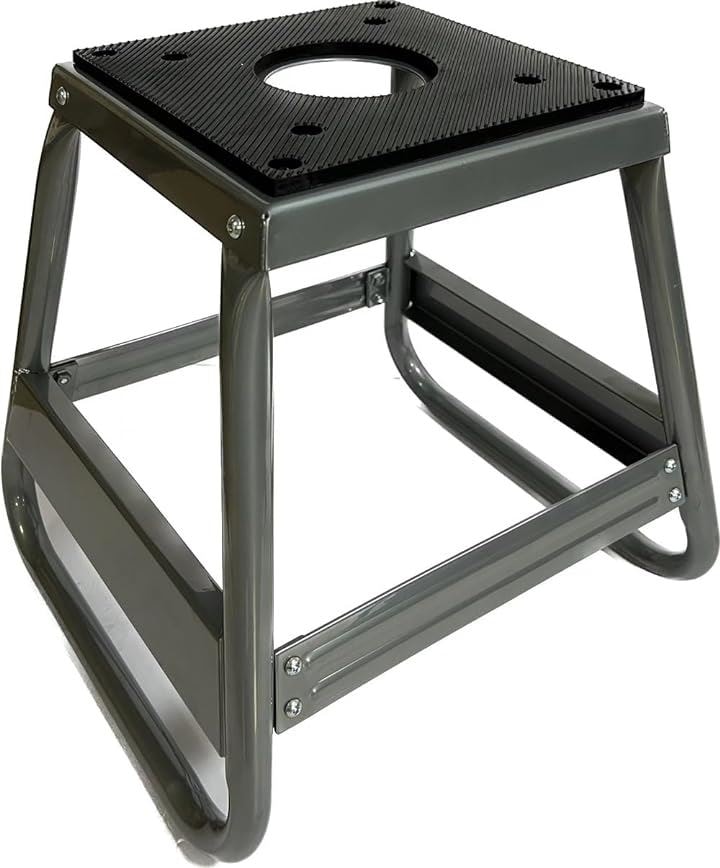 バイクスタンド オフロード用 ゴムマット付き メンテナンススタンド オフロードバイク 車両整備 展示 洗車 オイル交換( シルバー)