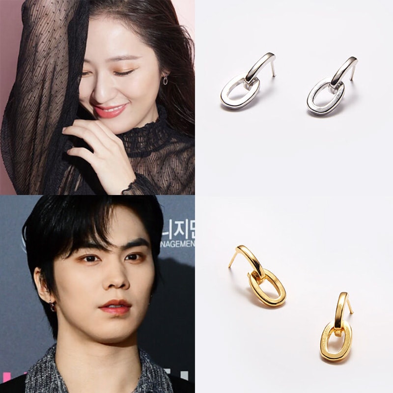 [カンハンナ/クリスタル/イミンジョン/REDVELVETスルギ着用]エッジ チェーン ポスト イヤリング 7,140円