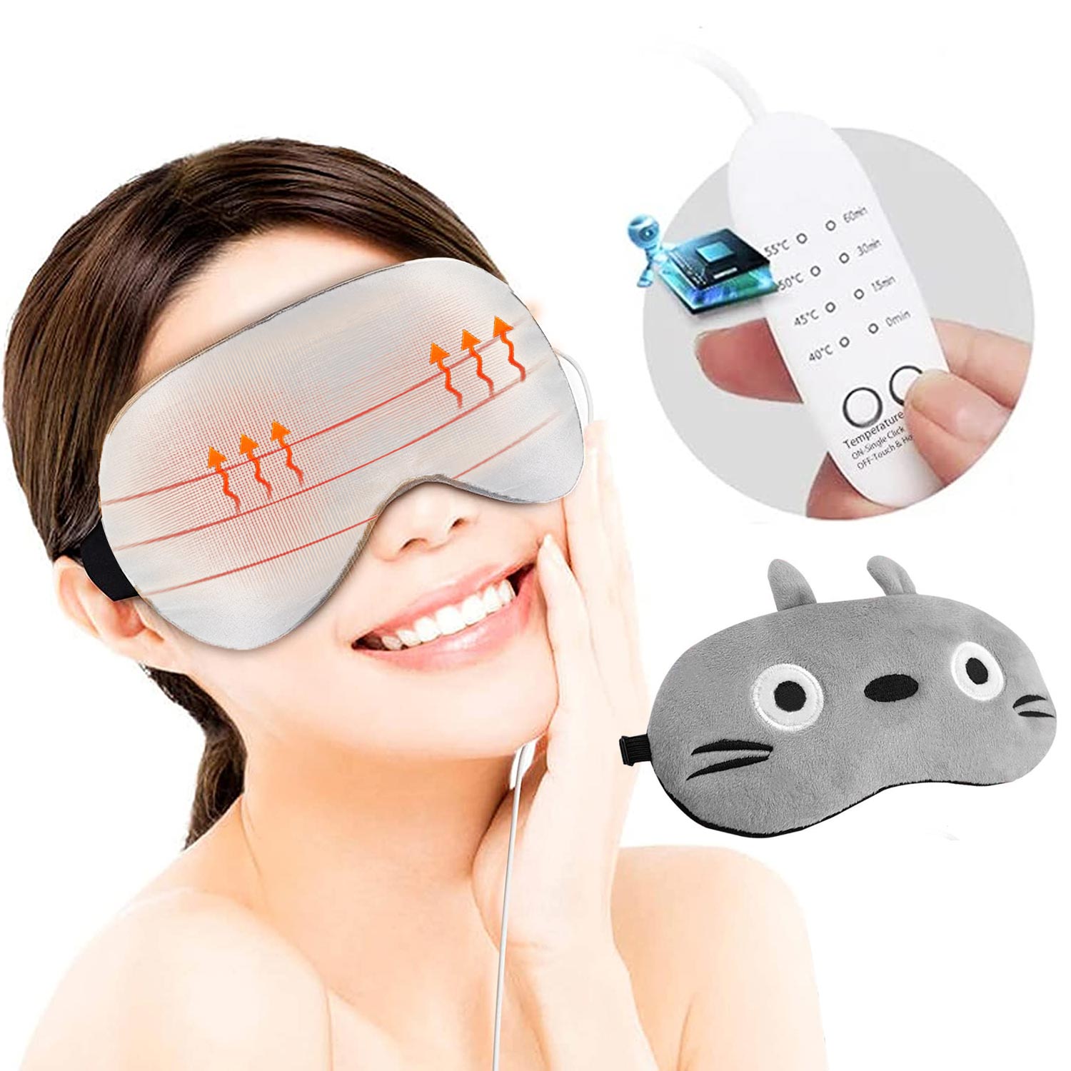 1つ買うと10個無料ホットアイ USB 電熱式 蒸気 かわいい 目元エステ アイスアイ 温冷両用 睡眠 旅行美顔器・美容器