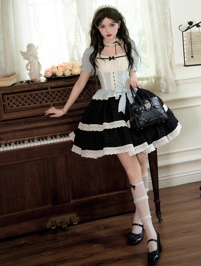 【新作登場 最安値!】203ロリータjskワンピースゴスロリ コスプレ メイド服 コスチューム 文化祭 学園祭 衣装 仮装 ハロウィン おすすめ 可愛い ドレス　日常　写真　舞台　花嫁　洋服