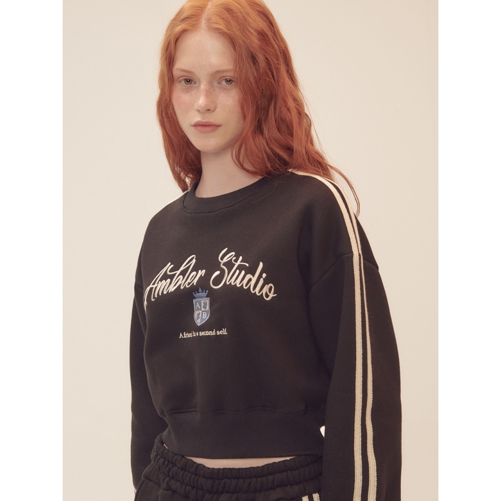 アンブラーアンブラーシンボルクロップスウェットシャツ AMC301 (ブラック)