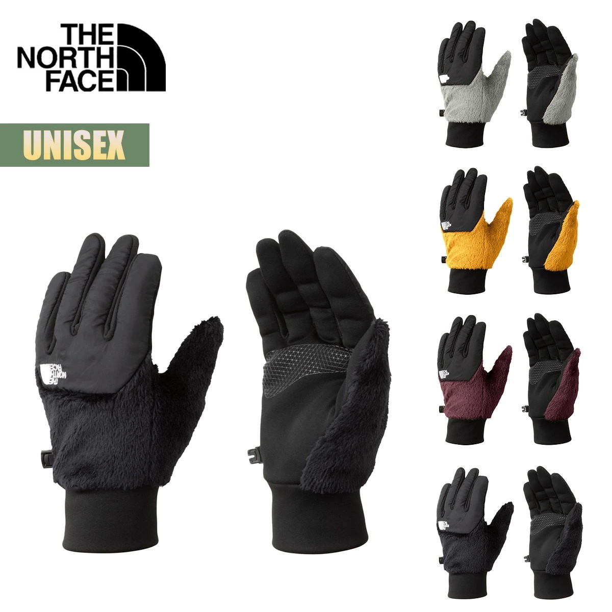 グローブ 手袋 デナリイーチップグローブ ユニセックス スマホ操作 滑り止め フリース 保温 通気性 登山 スキー スノボ NN62312 ブラック グレー イエロー ボルドー 2024 正規品