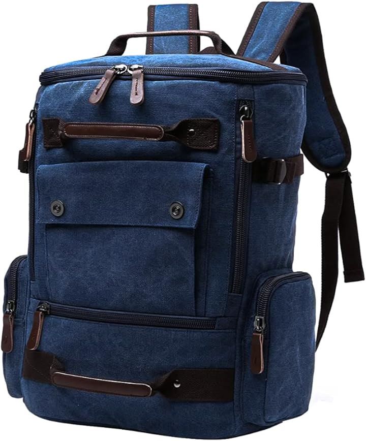 リュック メンズ ビジネスリュック バックパック 帆布 大容量 ヴィンテージ 人気 A4(ネイビー) 4,817円