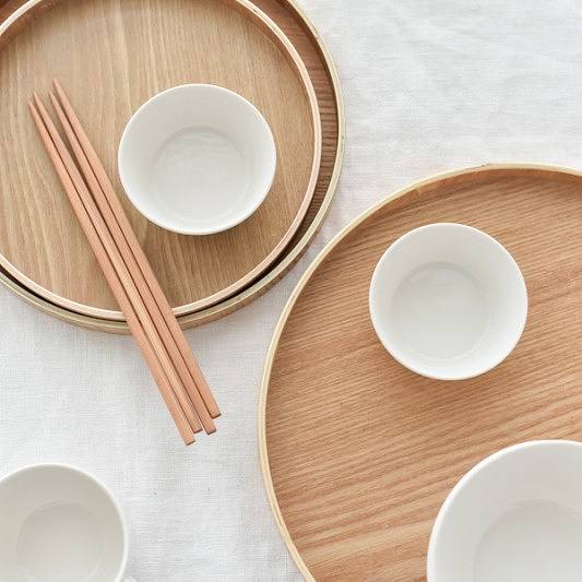 お盆 トレー 木製 キッチン用品 おしゃれ 和風 ウッディラウンドトレイ Lサイズ