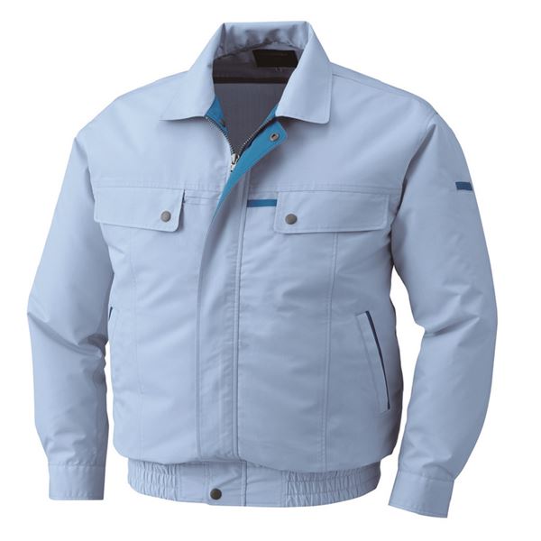 KU90450 空調服 綿/ポリ混紡 脇下マチ付き サックス 5L