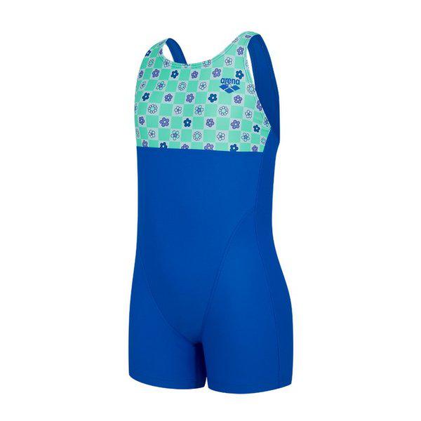 女児用 一般 U-BACK 3分丈 ハーフボディ屋内水着(プチボックス)(A4SG1GL01)BLU