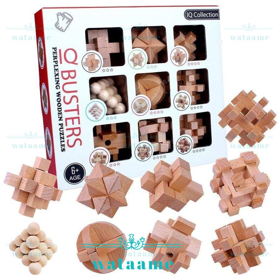 暇つぶし パズル 木製パズル 知育玩具 ボケ防止 古典 SALE 100%OFF 孔明パズル 木のおもちゃ 脳トレ 立体