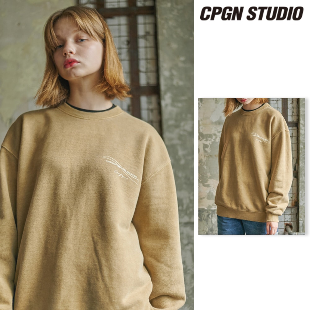 【CPGN STUDIO】 WAVE aesthetic Pigment Sweatshirt