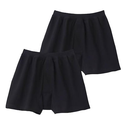 他サイト： [グンゼ] ニットトランクス やわらか肌着 綿100% 抗菌防臭加工 前あき 2枚組 SV61912 メンズ ブラック Lの商品画像