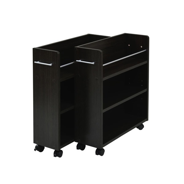 JKプラン クローゼット 収納 ラック 2個セット （1個あたり）幅19.5 奥行58.5 高さ65.5 SGT-0128-DB ダークブラウン