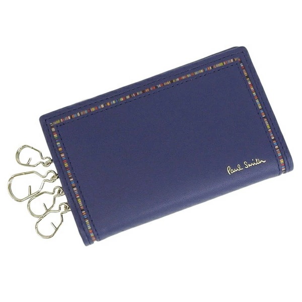 ポールスミス 小物 メンズ レディース アウトレット 4連 キーケース 鍵入れ レザー ブルー BPS276 PSMK0134 PAUL SMITH