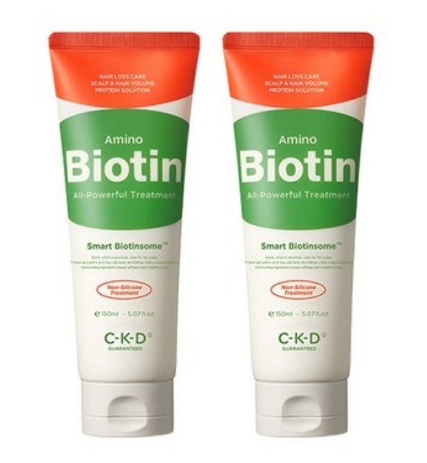 アミノビオチンオール パワフルヘアトリートメント, 150ml*2ea (毛髪ケア/頭皮ケア/脱毛症状緩和/高濃縮クリームトリートメント/ノンシリコン/ ビオチン/タンパク質/ケラチン)