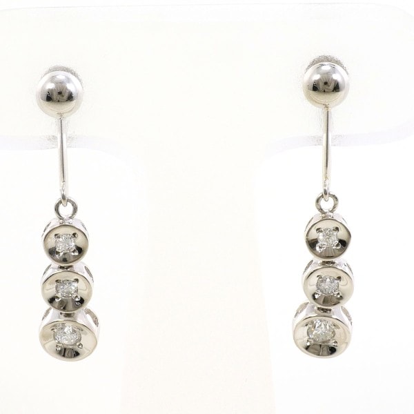 PT900 プラチナ イヤリング ダイヤ 0.1×2 総重量約3.5g ジュエリー 中古