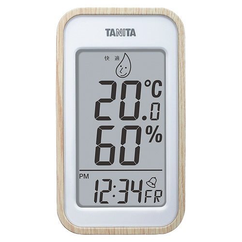 （まとめ買い）タニタ デジタル温湿度計 ナチュラル TT-572NA [x3]