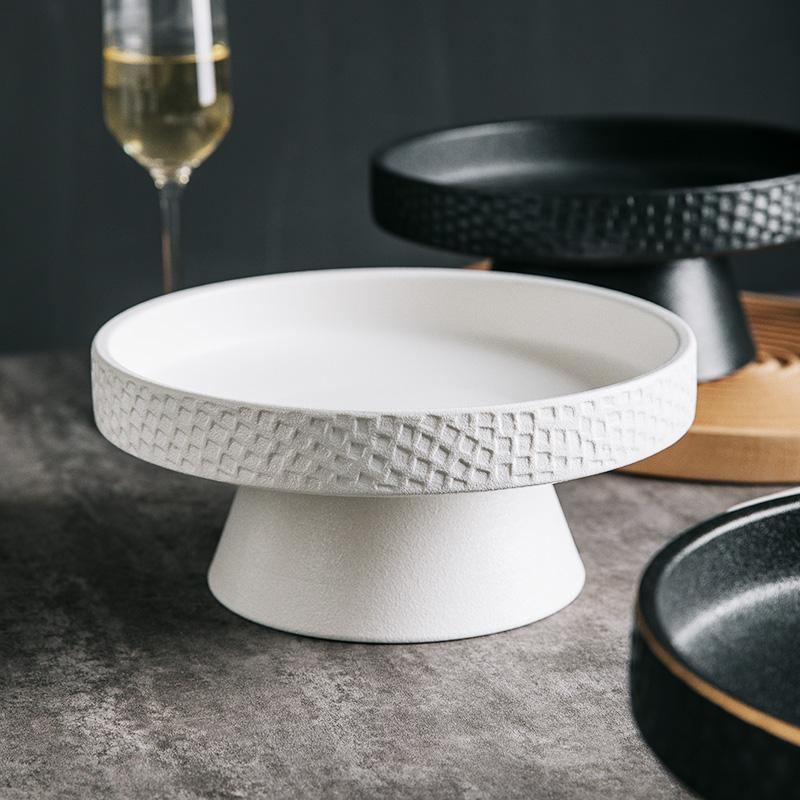 ハイレグフルーツプレート リビングスナックプレート フルーツプレート 家庭用陶器皿 ハイレグボウル デザートボウル