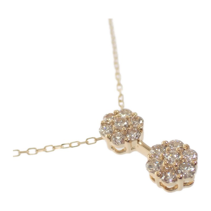 【no brand】K18YG D デザインジュエリー ネックレス K18イエローゴールド ダイヤモンド レディース