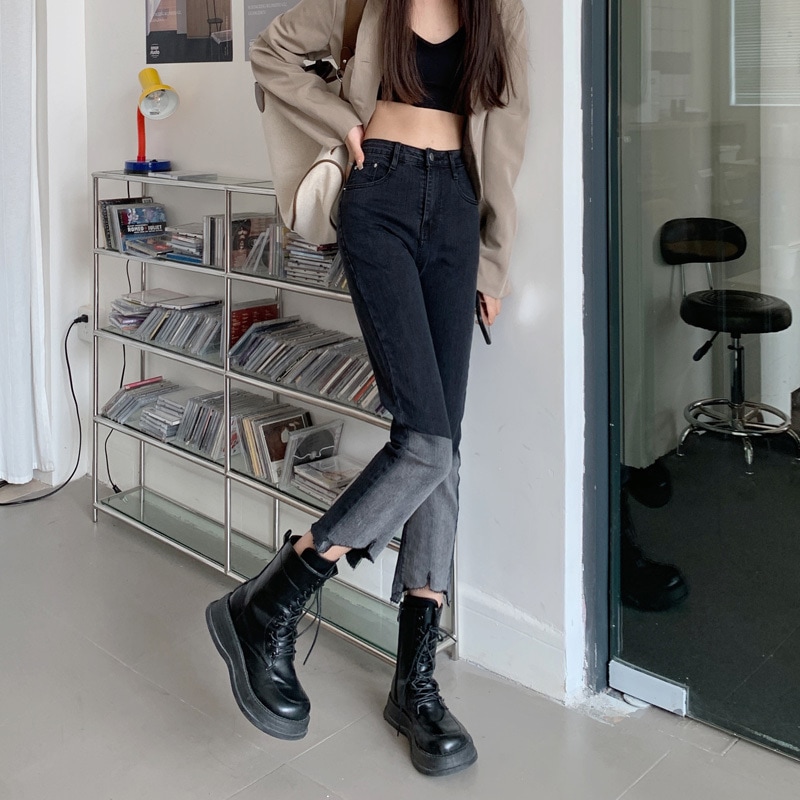 グラデーションデニムパンツ ボトムス パンツ デニムパンツ ロング ロング丈 スリム Iライン ハイウエスト かわいい 大人可愛い きれいめ シンプル カジュアル 大人 上品 おしゃれ お洒落