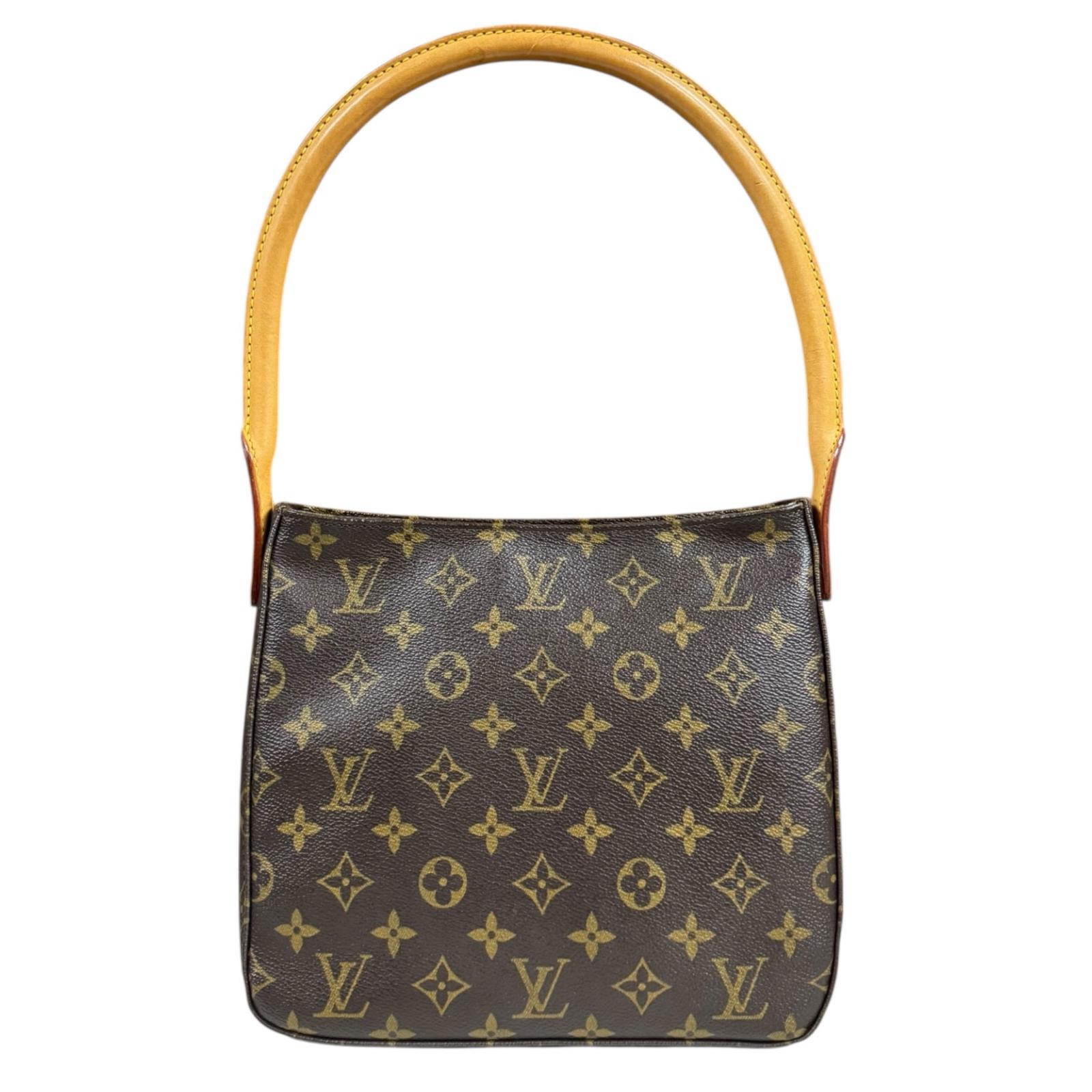 ルイヴィトン ルーピングMM モノグラム ショルダーバッグ モノグラムキャンバス M51146 ブラウン LOUIS VUITTON 中古