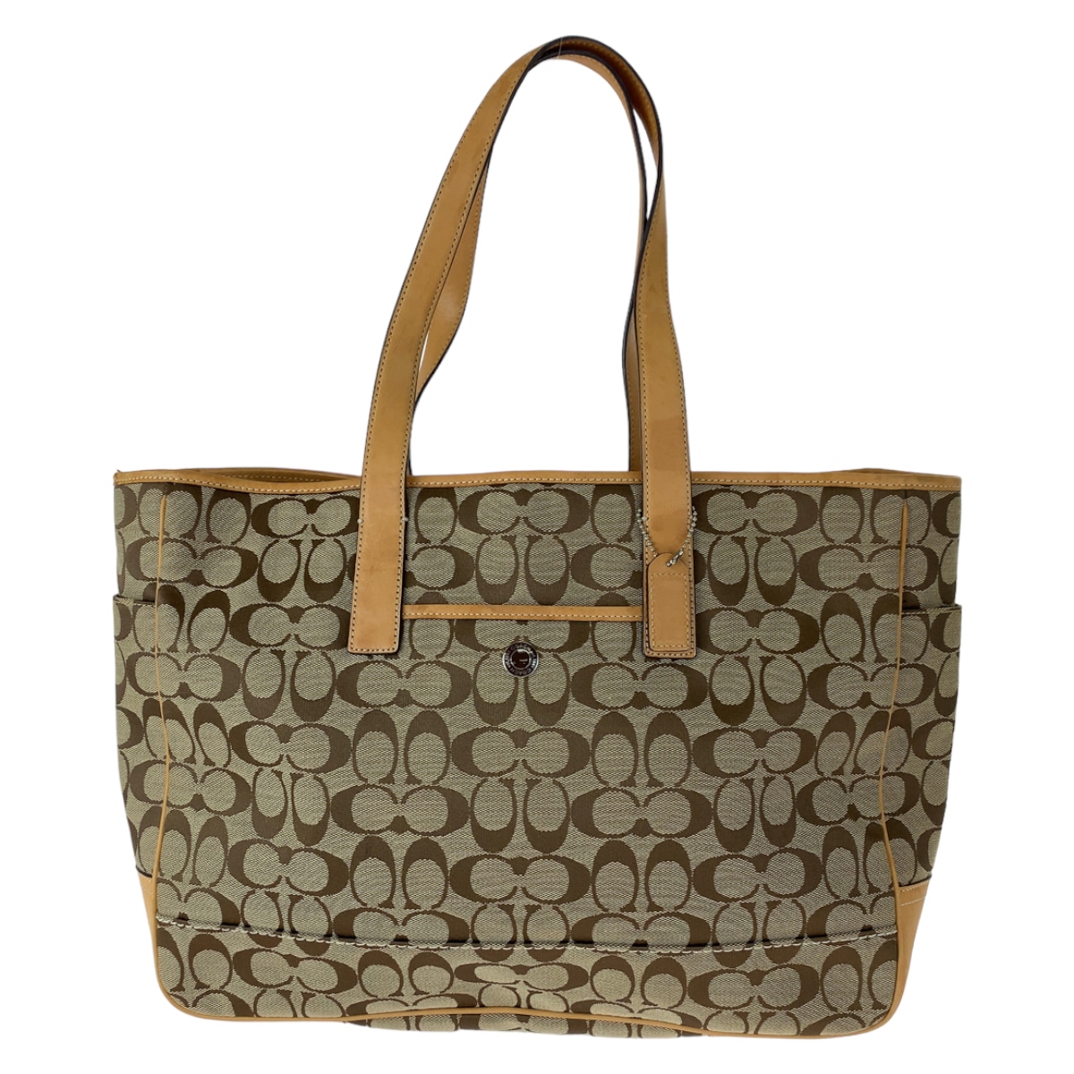 シグネチャー ブラウン シルバー金具 キャンバス/レザー 7068 ショルダーバッグ トートバッグ レディース 404443