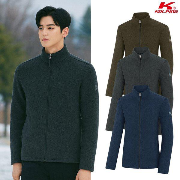 男性用冬ポーラーフリース保温登山ブークル フリース ジャケット KSC651VJ6M