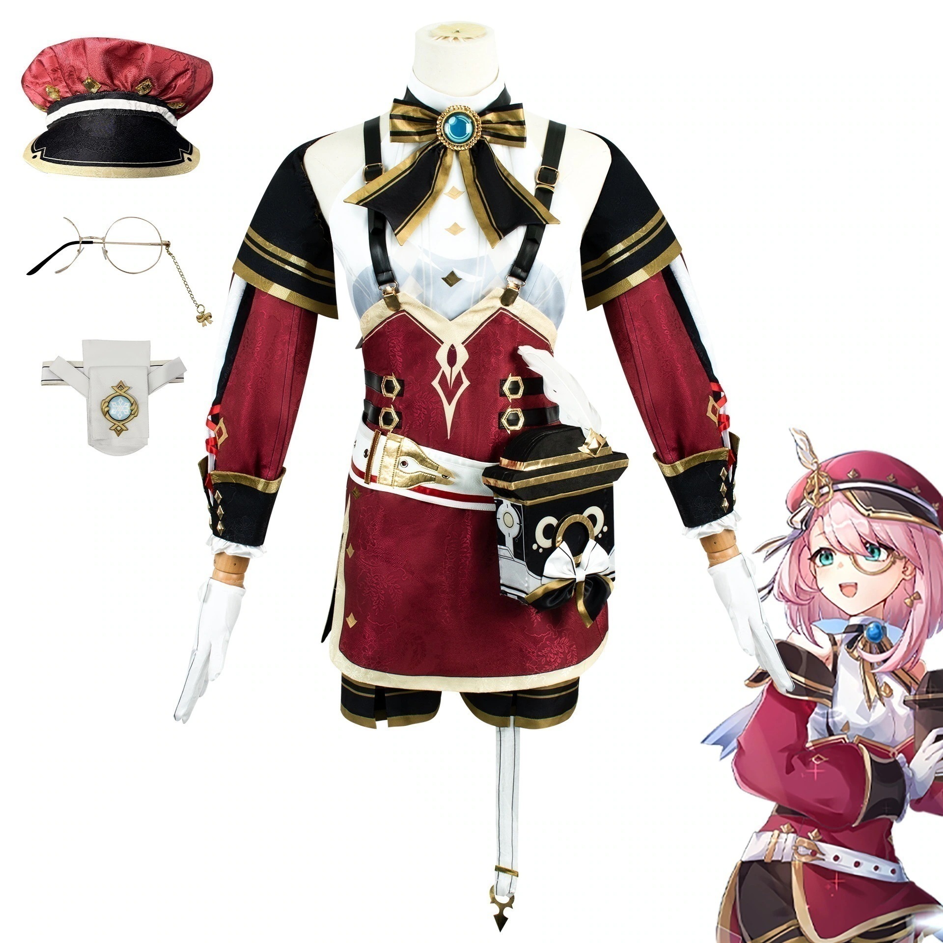 元神cos服シャルロッティコスプレ女性楓丹記者ゲームアニメ女装全セットcos服