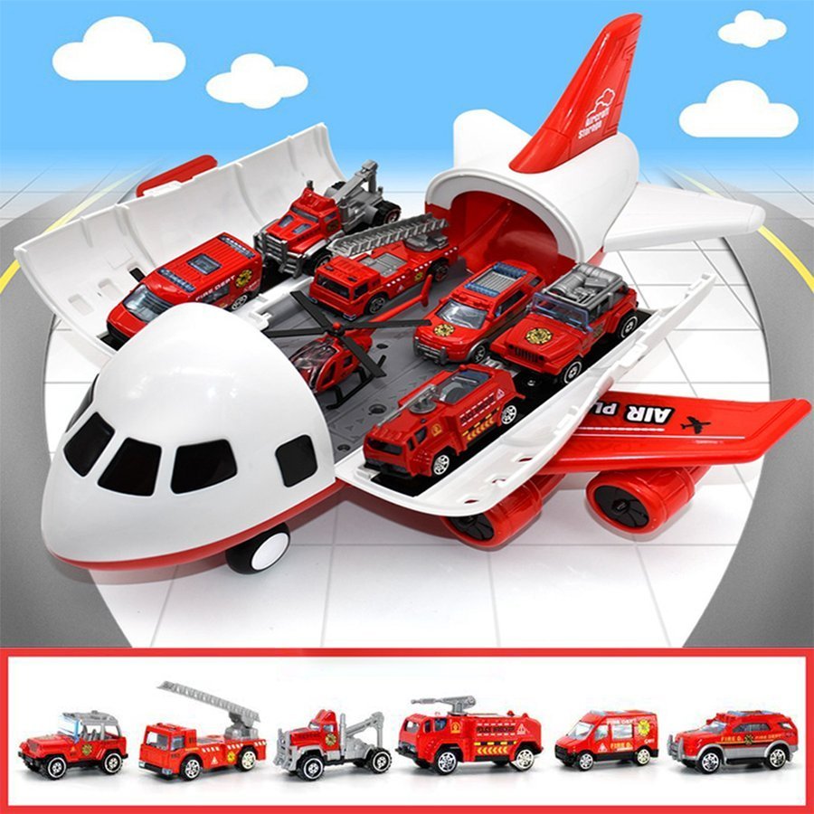 消防車 おもちゃ 飛行機 航空機 ミニカーセット 知育玩具 ギフト 最も優遇の 男の子 子供 モ 収納 玩具収納 保証書付