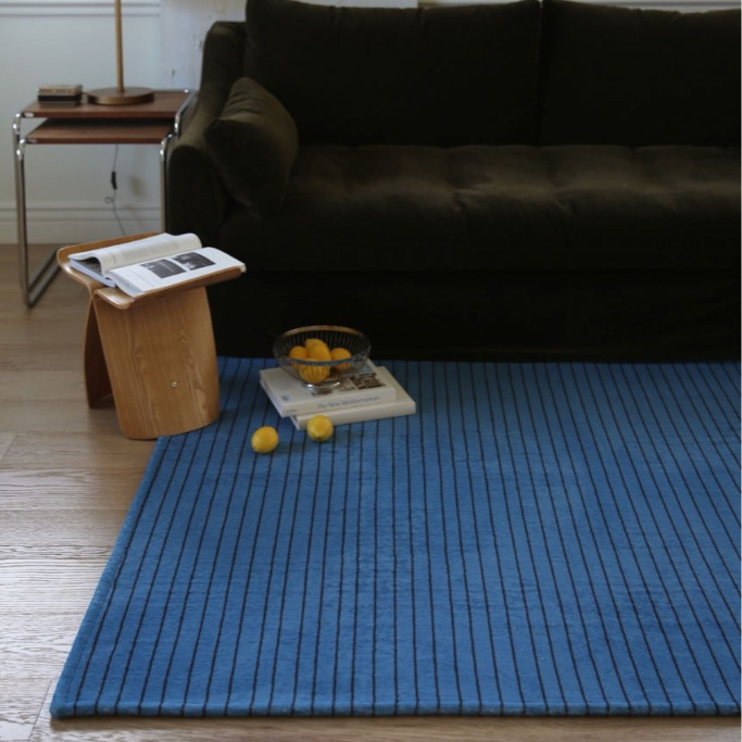ブルーストライプラグ 洗えるラグ 100x150 150x200 170x230