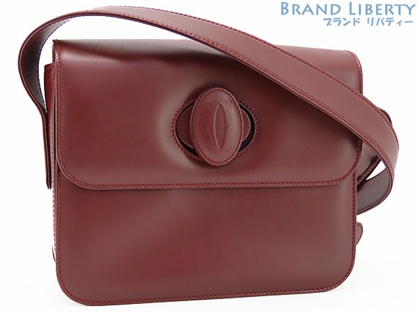 超美品カルティエマストラインターンロック斜め掛けショルダーバッグポシェットボルドー 43,550円