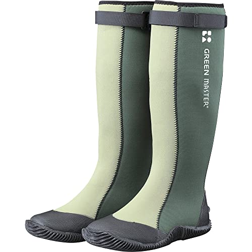 [アトム] グリーンマスター 長靴 レインシューズ 雨靴 農作業 作業 作業靴 雨 農業 ガーデニング アウトドア フェス 防水 滑り止め 軽量 伸縮 フィット 性 素早い着脱 ずり落ち防止 ベルト