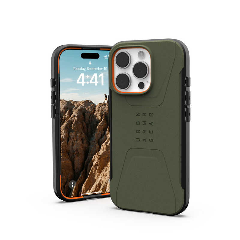 UAG　iPhone 16 Pro 耐衝撃ケース MAGSAFE対応 CIVILIAN オリーブ　UAG-IPH24MA-CMS-OL