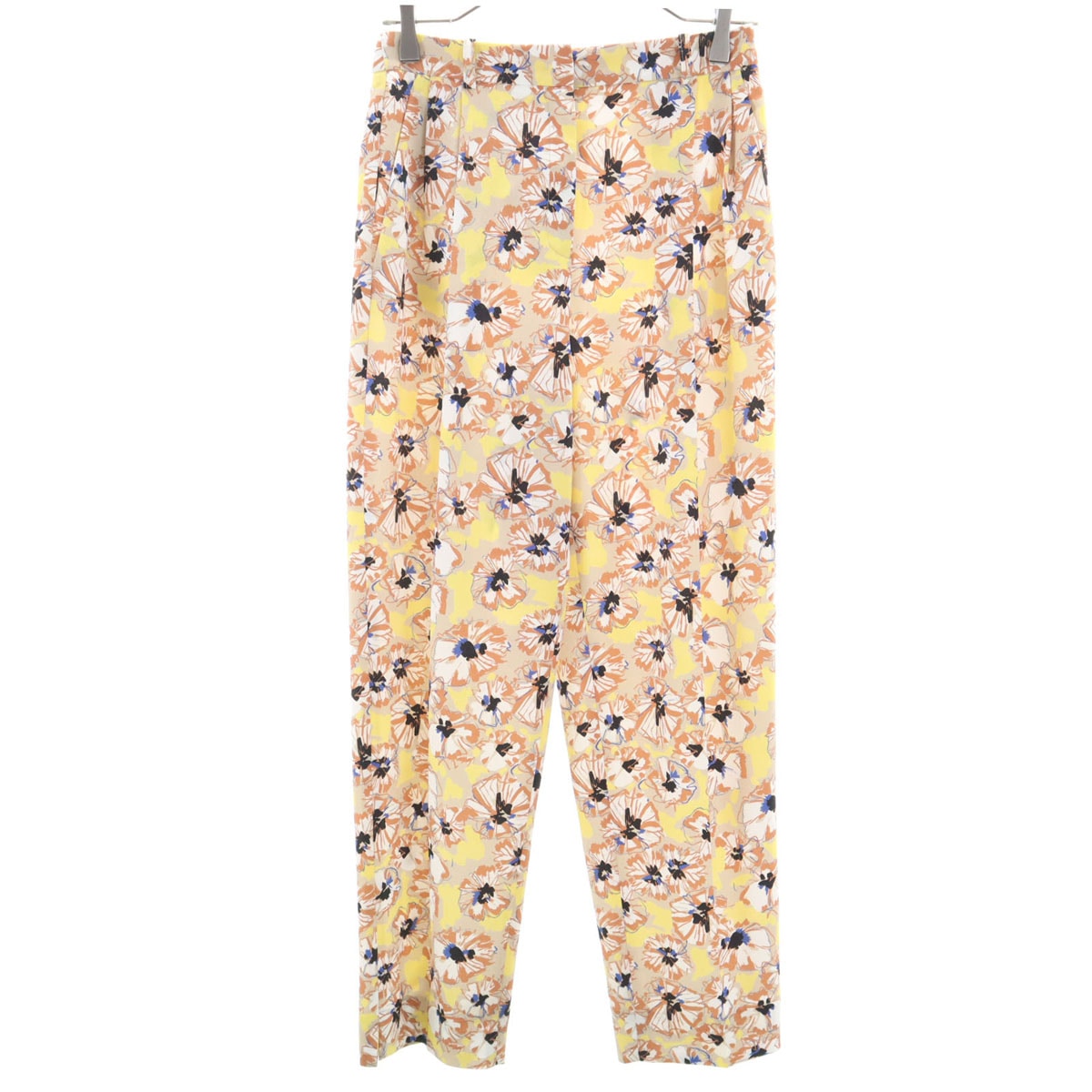 JIL SANDER NAVY ジルサンダーネイビー イタリア製 花柄 スラックスパンツ 34 ベージュ レディース 古着