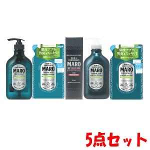送料無料 5点セット マーロ 薬用 デオスカルプ シャンプー 本体ペア＋詰替えペア＋育毛剤の5点セット【医薬部外品】