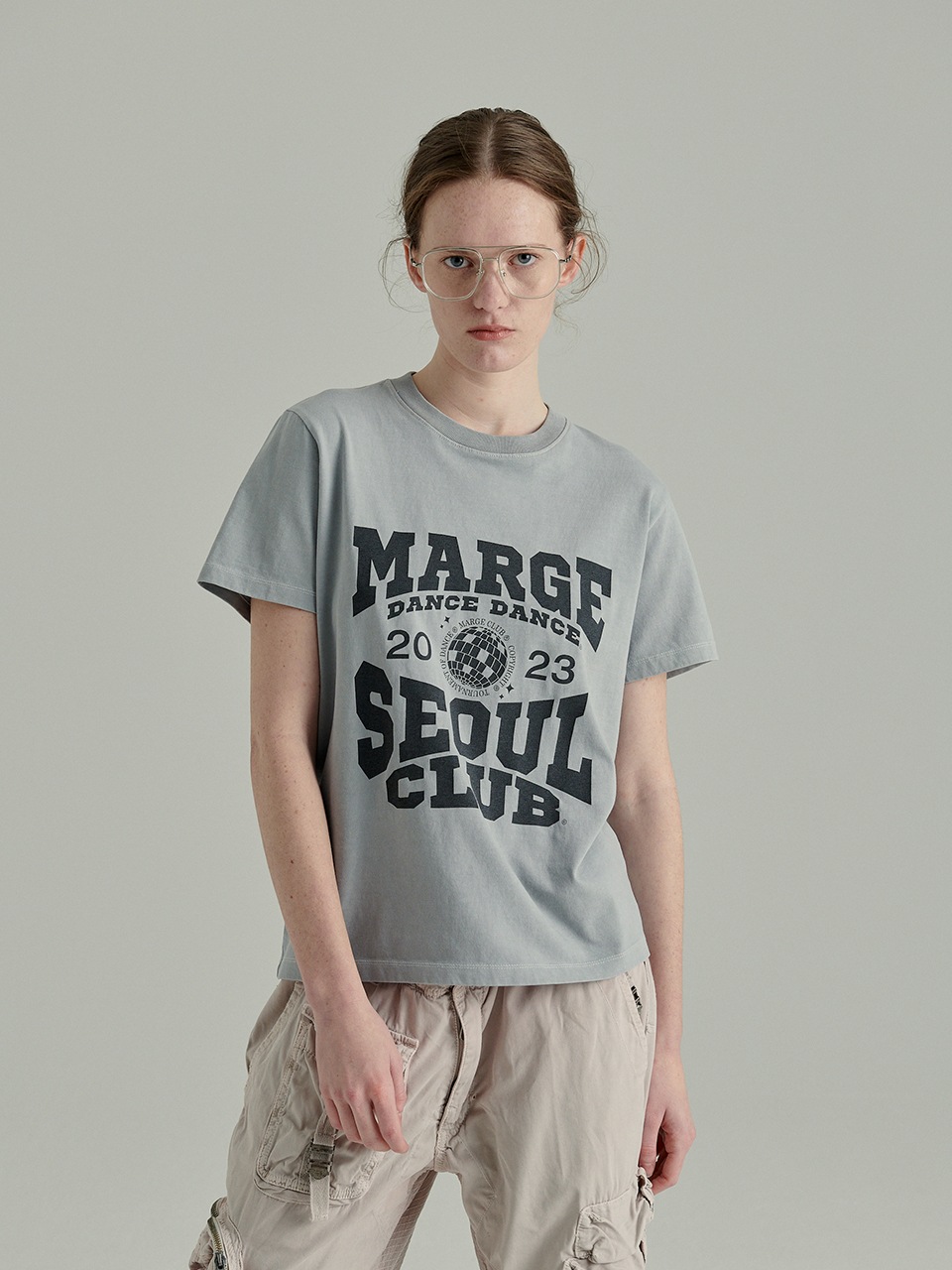 【MARGESHERWOOD】 DANCEDANCE PIGMENT T-SHIRT : MOON GREY