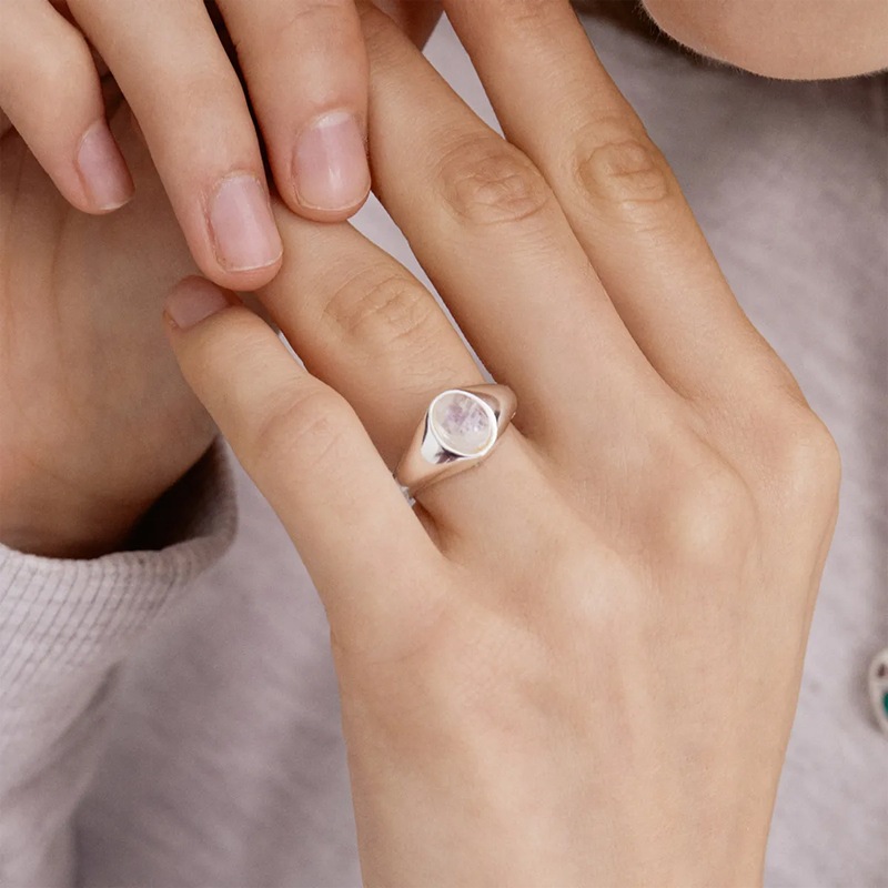 (シルバー925) ムーンストーン オーバル カット リング 指輪／Ring／Moonstone Oval