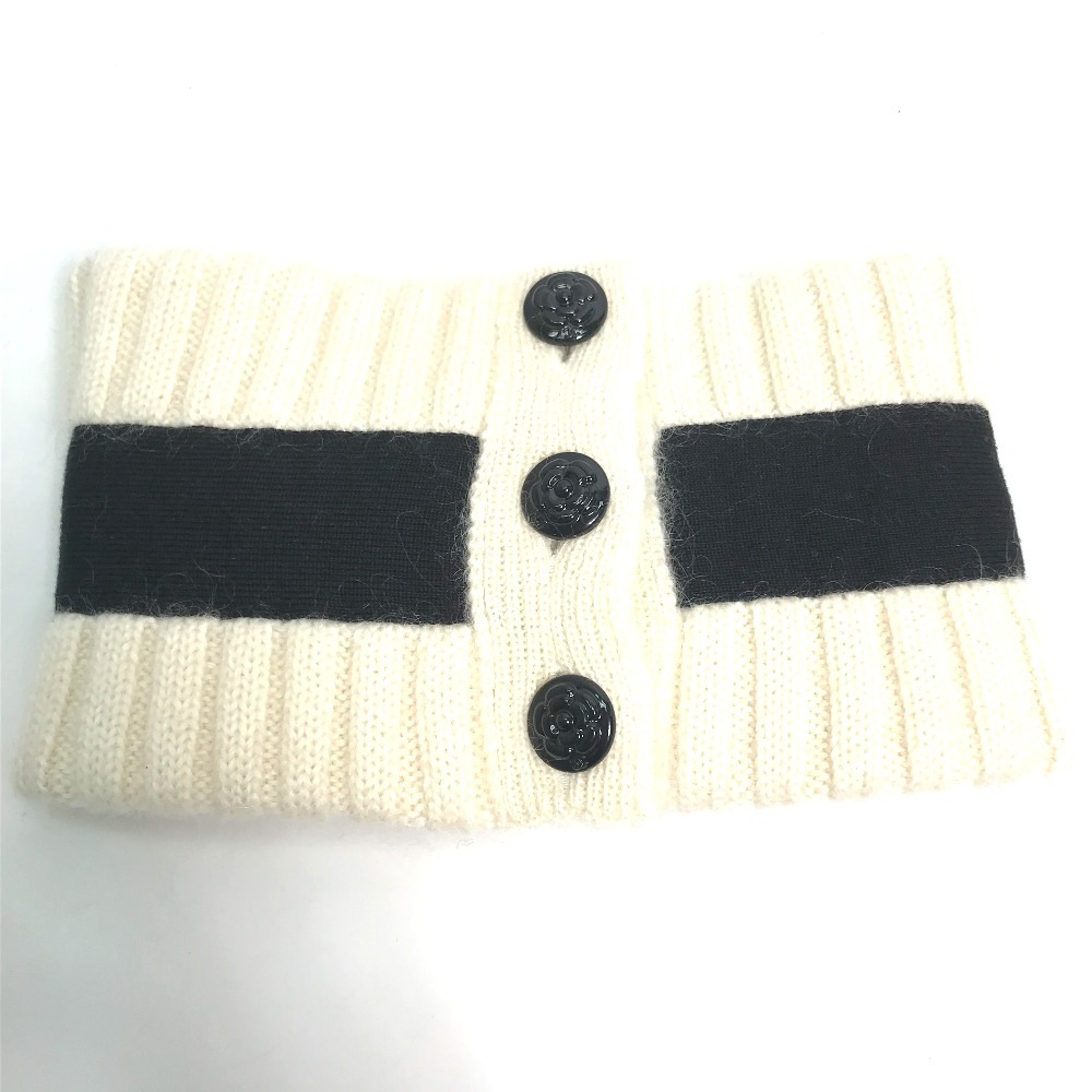 マフラー リボン ネックウォーマー カメリア りぼん スヌード カシミヤ ホワイト