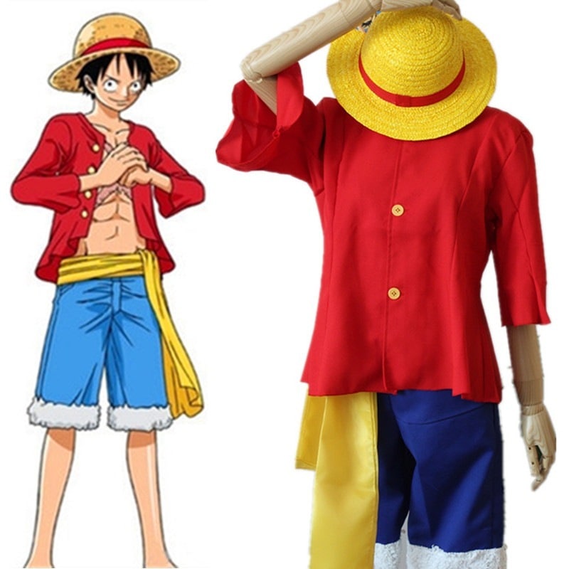 ONE PIECE（ワンピース） ルフィ コスプレ衣装 帽子付き アニメ ゲーム コスチューム 変装 仮装