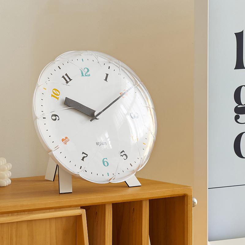 【新作お得】シンプル 掛け時計 穴あけ不要 バブル 風船 リビングルーム デスクトップ 飾り物 テレビ台 装飾 壁掛け置き型両用 5,421円