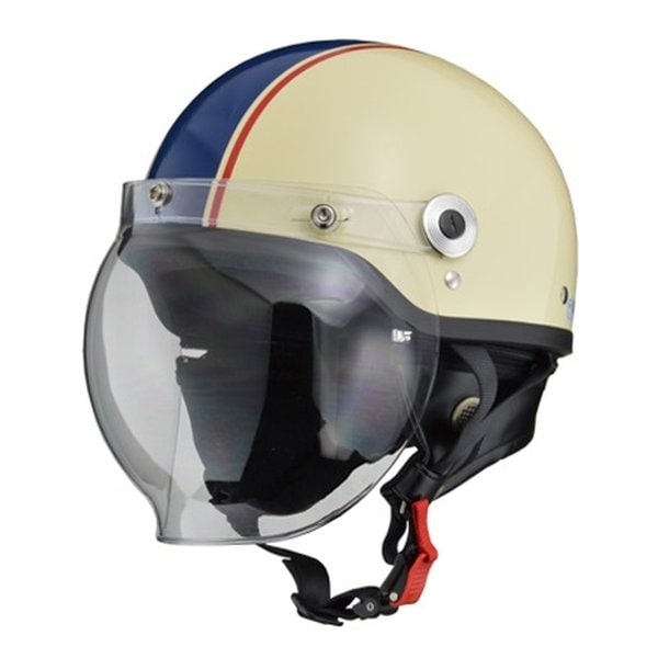 バイクヘルメット ジェット CROSS バブルシールド付き アイボリー×ネイビー CR-760 CR760バブルツキIVNV