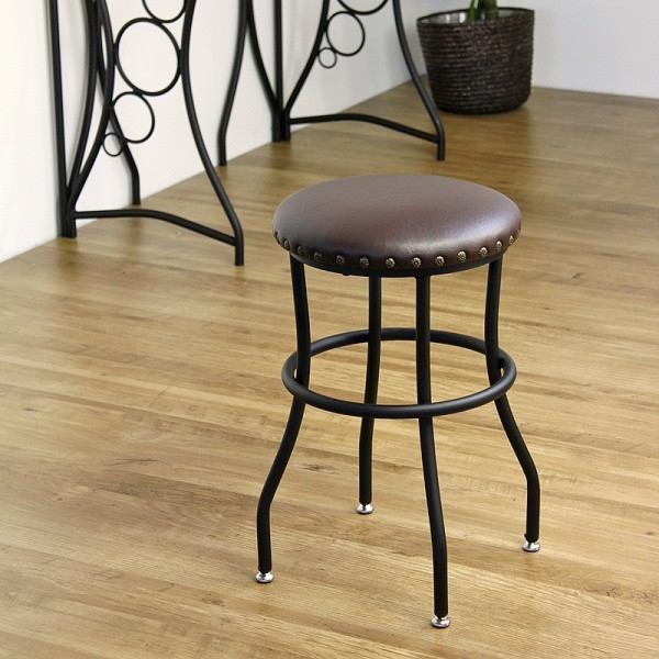 アンティーク調 チェア 合皮レザー レトロ デザイン スツール イス 椅子 インテリア 送料無料