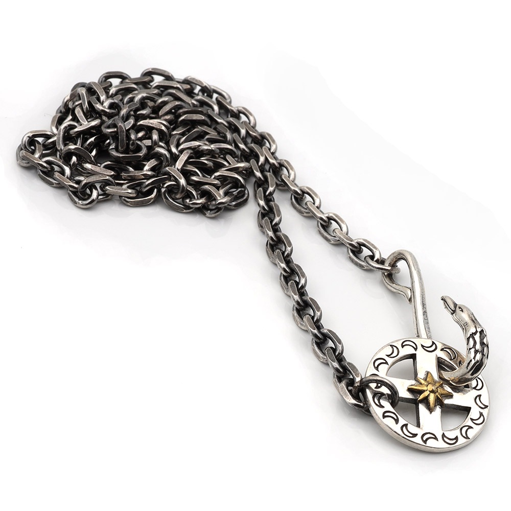 925 フェザーネックレスチェーン 燻 [cs014-b4]