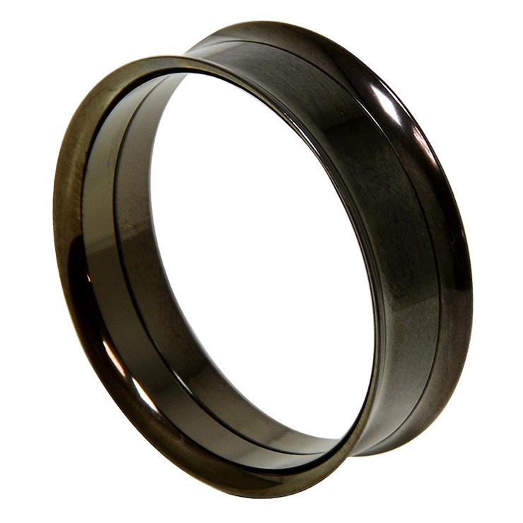 インターナル ダブルフレア 32mm ブラック ネジ式 ステンレス 簡単装着 アイレット ホールトゥピアス サーキュラーバーベル キャプティブ ビーズリング セグメントリング　スムースリング　#