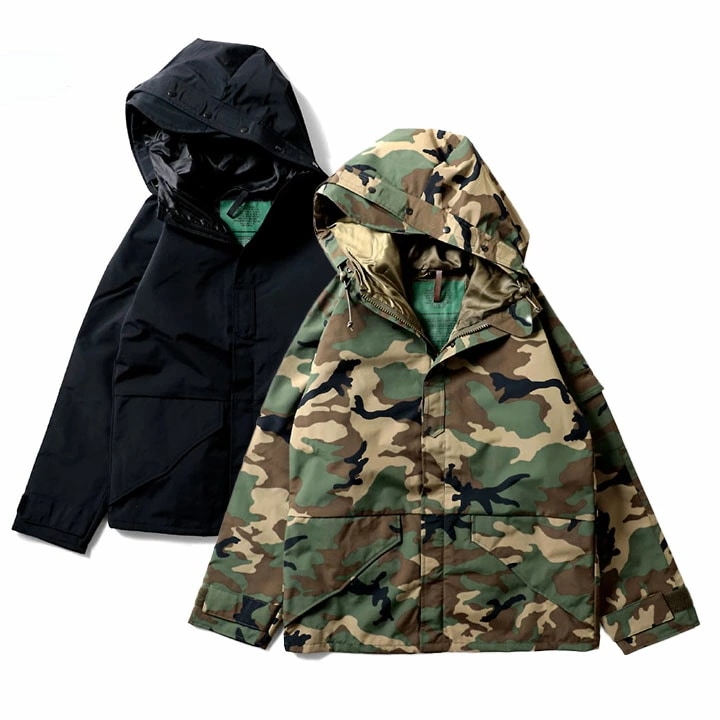 HOUSTON アウター ECWCSパーカー アメリカ軍 第1世代 GEN 長袖 マウンテンパーカー ブルゾン フーディ メンズ 春秋冬用 黒 緑 大きいサイズ