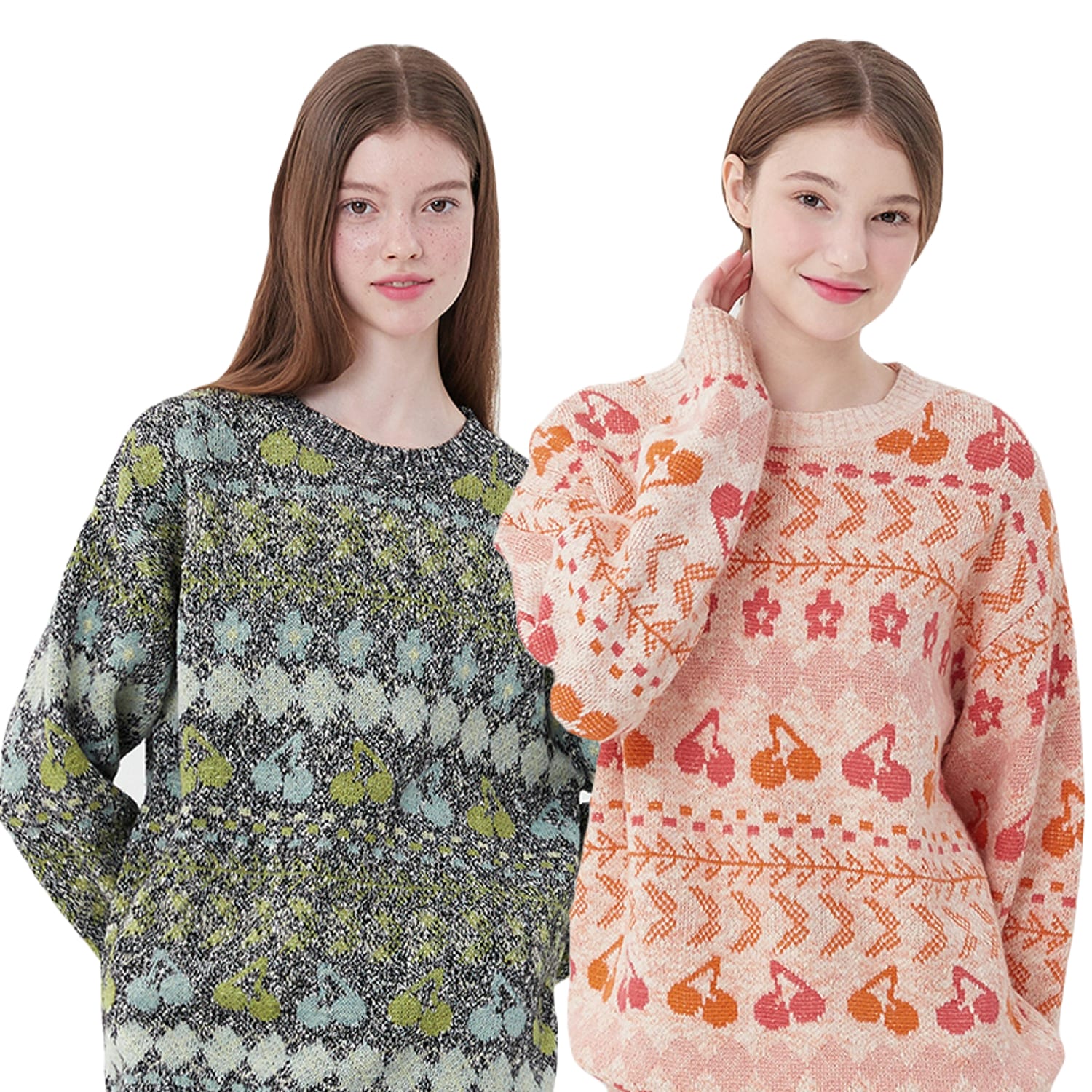 CHERRY PATTERN KNITニット