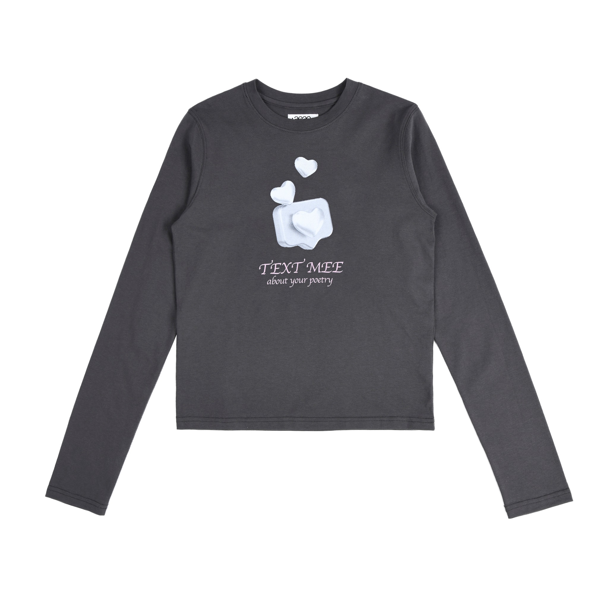 【aeae】 TEXT ME L/S : CHARCOAL