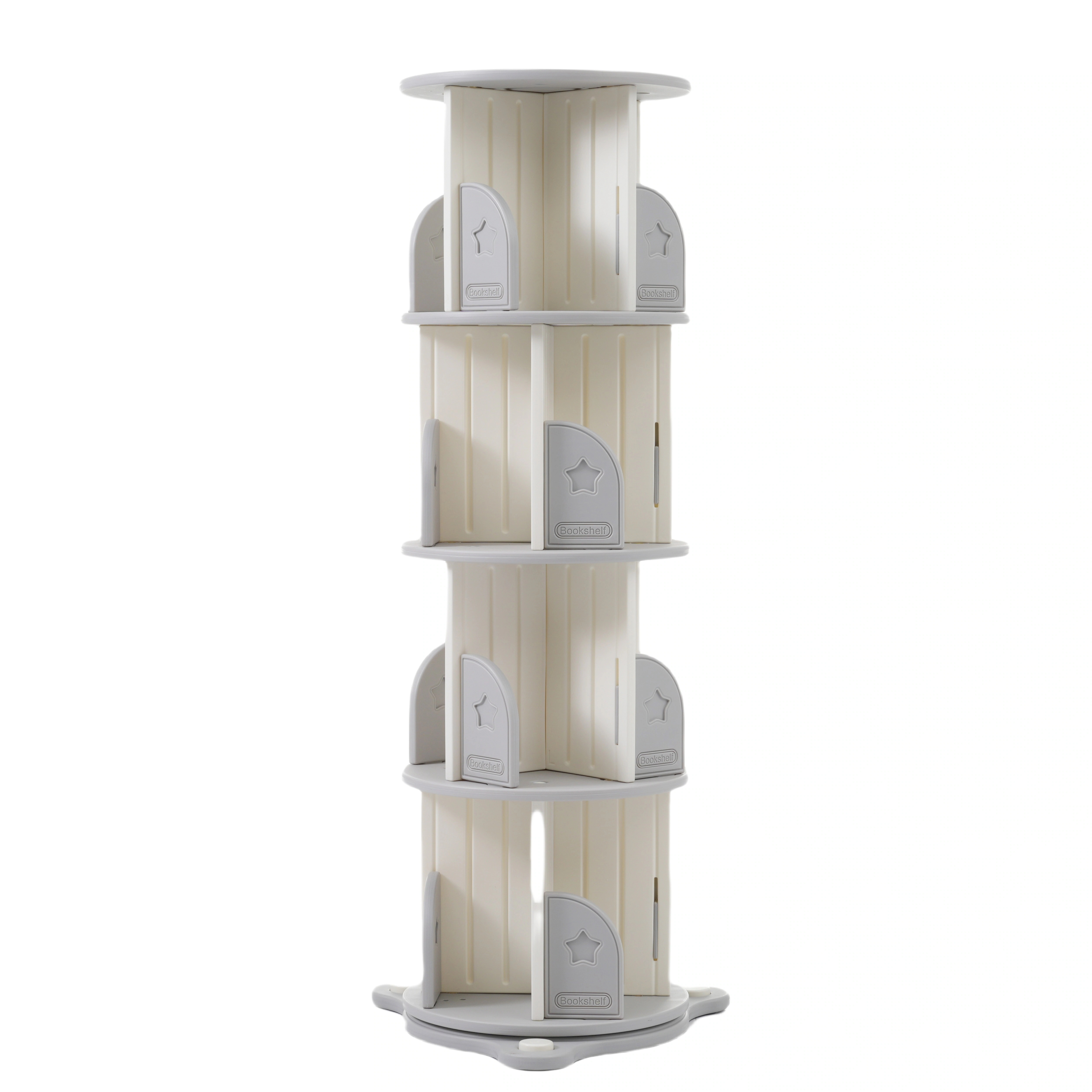 【安心保証】【4段】回転式本棚 飾り棚 絵本棚 360回転本棚 コミック収納棚 本棚 HDPE製 大容量 回転ラック 組立簡単 省スペース 3段 子ども部屋収納