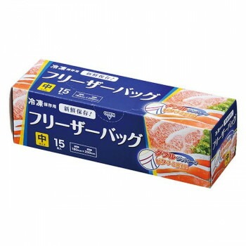 ジャパックス フリーザーバッグ（中） 透明 15枚x24箱 WF02