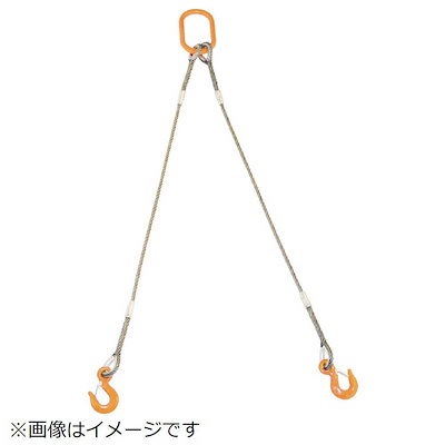 トラスコ中山　TRUSCO 2本吊りWスリング フック付き 6mmX1m　GRE-2P-6S1