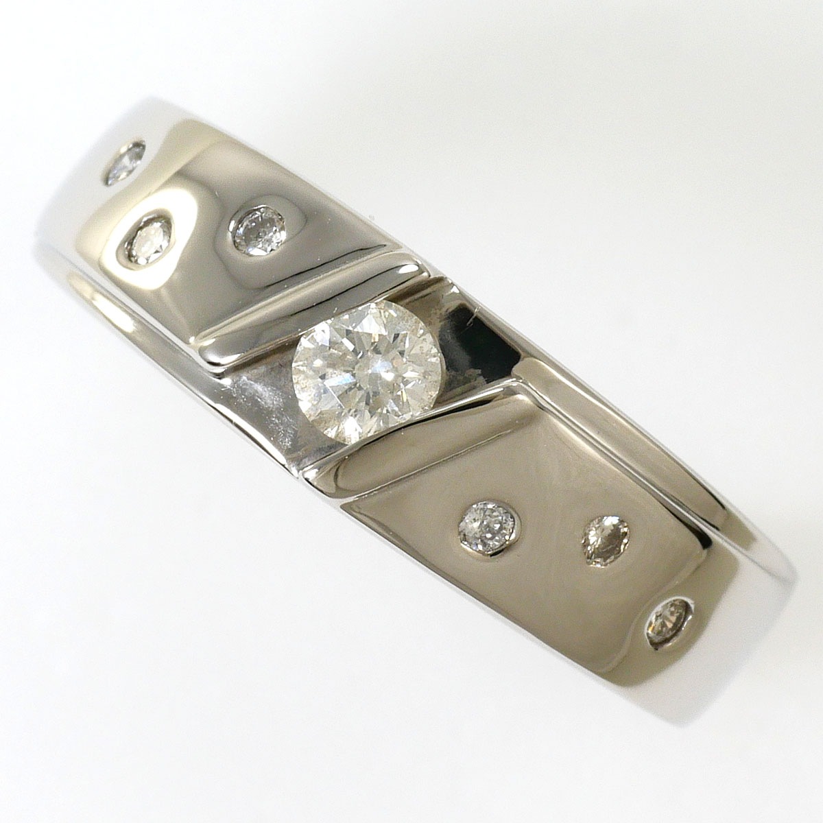 PT900 プラチナ リング・指輪 11号 ダイヤモンド 0.20ct 総重量約4.1g ジュエリー 中古