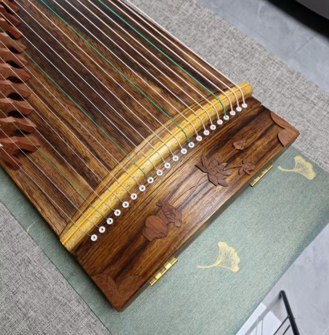 筝 100cm 21弦 雕刻模様 中国の弦楽器