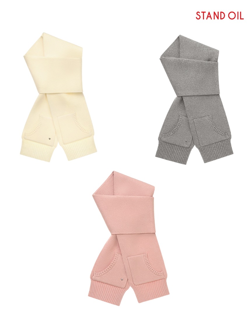 韓国限定 韓国人気 SNS 流行 トレンド ファッション アクセサリー 防寒 Dreamy Muffler (3カラー) - Cream/Gray/Pink
